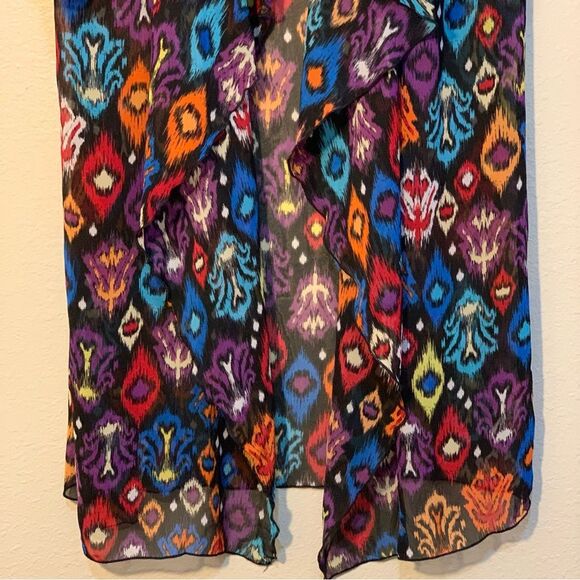 LULAROE Kimono Women Large Colorful Open Waterfall Short Sleeve Longline. - Picture 5 of 11
